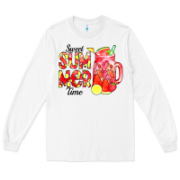 White sweet summer time waterolor Long Sleeve Tee - CowCowDesign