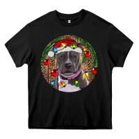 Black Christmas Pitbull Heavy Core Tee - RanaPortraitStore