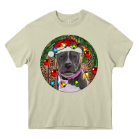 Mossy Christmas Pitbull Heavy Core Tee - RanaPortraitStore