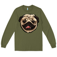 Army Green pug Long Sleeve Tee - Jasminsmagicworld