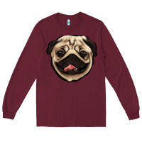 Burgundy pug Long Sleeve Tee - Jasminsmagicworld