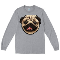 Heather Grey pug Long Sleeve Tee - Jasminsmagicworld