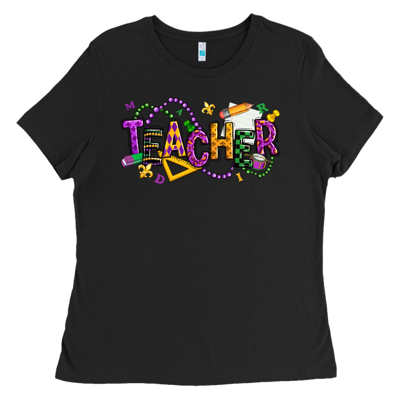 Mardi Gras Teacher Ladies Tee by texasbilliewilder | Teevron