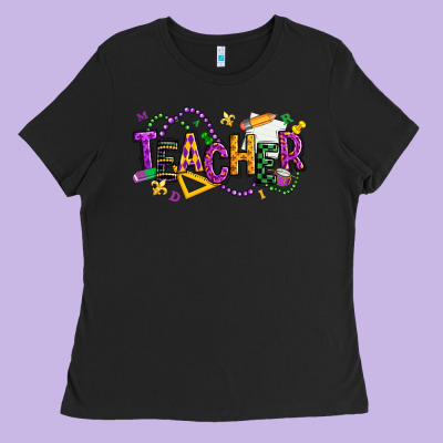 Mardi Gras Teacher Ladies Tee Designed By Texasbilliewilder