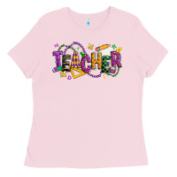 Bubblegum Pink mardi gras teacher Ladies Tee - texasbilliewilder