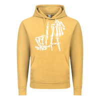 Vintage Mustard la hand sign lazy diy halloween costume skeleton los angeles pullover Vintage Hoodie - trangStudio
