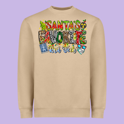 Santa's Favorite Rad Tech Heavyweight Sweatshirt Designed By Cowhidedigitalart