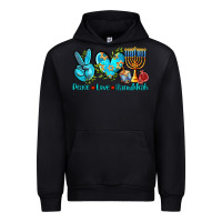 Black peace love hanukkah Urban Hoodie - AdoDesignShop