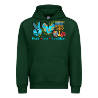 Forest Green peace love hanukkah Urban Hoodie - AdoDesignShop