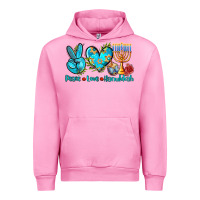Fuchsia Pink peace love hanukkah Urban Hoodie - AdoDesignShop