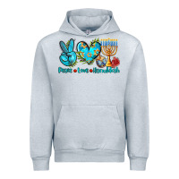 Heather Grey peace love hanukkah Urban Hoodie - AdoDesignShop