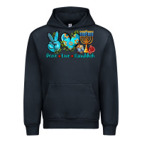 Navy peace love hanukkah Urban Hoodie - AdoDesignShop