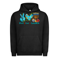 Pigment Black peace love hanukkah Urban Hoodie - AdoDesignShop