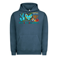 Pigment Midnight Navy peace love hanukkah Urban Hoodie - AdoDesignShop