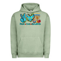 Pigment Oil Green peace love hanukkah Urban Hoodie - AdoDesignShop
