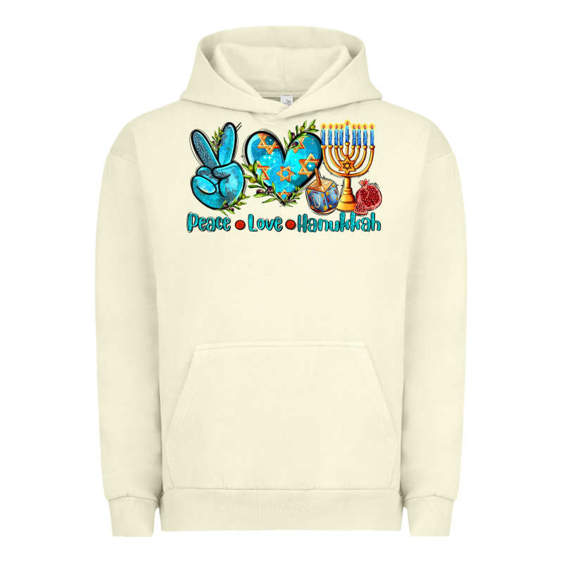 Peace Love Hanukkah Urban Hoodie by AdoDesignShop | Teevron