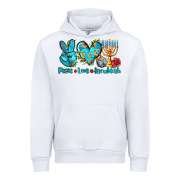 White peace love hanukkah Urban Hoodie - AdoDesignShop
