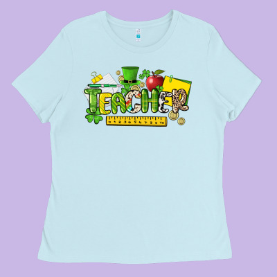 Teacher St. Patricks Day Ladies Tee Designed By Nancycooperartshop