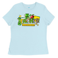 Baby Blue teacher st. patricks day Ladies Tee - NancyCooperArtShop