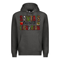 Charcoal Heather santa's favorite librarian Premium Hoodie - Jasminsmagicworld