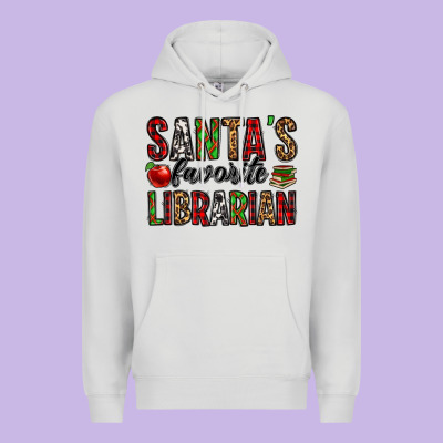 Santa's Favorite Librarian Premium Hoodie Designed By Jasminsmagicworld