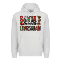 Dove Grey santa's favorite librarian Premium Hoodie - Jasminsmagicworld