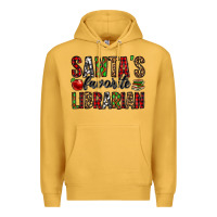 Mustard santa's favorite librarian Premium Hoodie - Jasminsmagicworld
