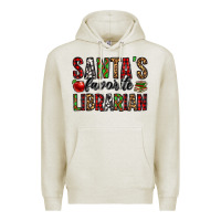 Oatmeal Heather santa's favorite librarian Premium Hoodie - Jasminsmagicworld