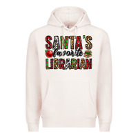 Pale Pink santa's favorite librarian Premium Hoodie - Jasminsmagicworld