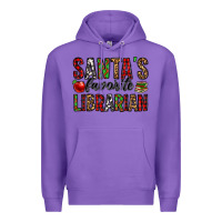 Purple santa's favorite librarian Premium Hoodie - Jasminsmagicworld