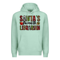 Seafoam santa's favorite librarian Premium Hoodie - Jasminsmagicworld