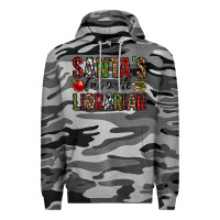 Slate Camo santa's favorite librarian Premium Hoodie - Jasminsmagicworld