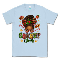 Dusty Blue granny claus afro messy bun Classic Tee - texasbilliewilder