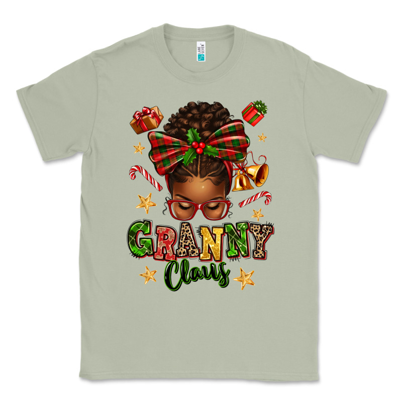 Granny Claus Afro Messy Bun Classic Tee by texasbilliewilder | Teevron