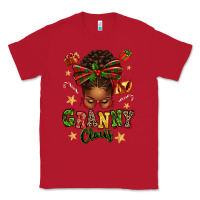 Red granny claus afro messy bun Classic Tee - texasbilliewilder