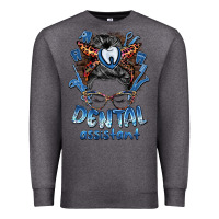 Charcoal Heather dental assistant messy bun Premium Sweatshirt - BarkalooDesign