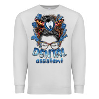 Dove Grey dental assistant messy bun Premium Sweatshirt - BarkalooDesign