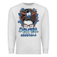 Oatmeal Heather dental assistant messy bun Premium Sweatshirt - BarkalooDesign