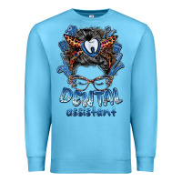 Ocean Blue dental assistant messy bun Premium Sweatshirt - BarkalooDesign