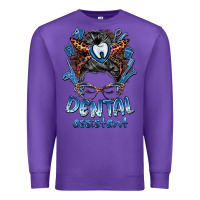 Purple dental assistant messy bun Premium Sweatshirt - BarkalooDesign