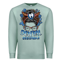 Seafoam dental assistant messy bun Premium Sweatshirt - BarkalooDesign