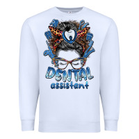 White dental assistant messy bun Premium Sweatshirt - BarkalooDesign