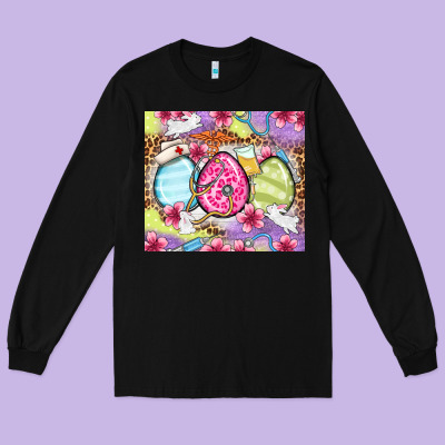Easter Eggs Nurse Long Sleeve Tee Designed By Oliviacreatesart