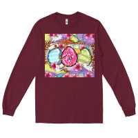 Burgundy Easter eggs Nurse Long Sleeve Tee - OliviaCreatesArt