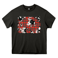 Christmas Plaid Cowhide Pattern Background Heavy Core Tee | Teevron