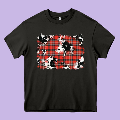 Christmas Plaid Cowhide Pattern Background Heavy Core Tee Designed By Ranaportraitstore
