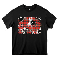 Black Christmas Plaid Cowhide Pattern Background Heavy Core Tee - RanaPortraitStore