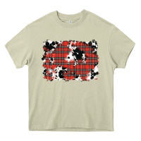 Mossy Christmas Plaid Cowhide Pattern Background Heavy Core Tee - RanaPortraitStore