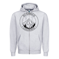 Heather Grey Durango Mountain City - Colorado State Souvenir Gift Zipper Hoodie - trangStudio