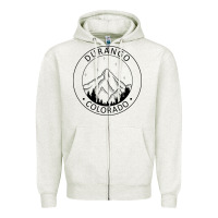 Oatmeal Heather Durango Mountain City - Colorado State Souvenir Gift Zipper Hoodie - trangStudio